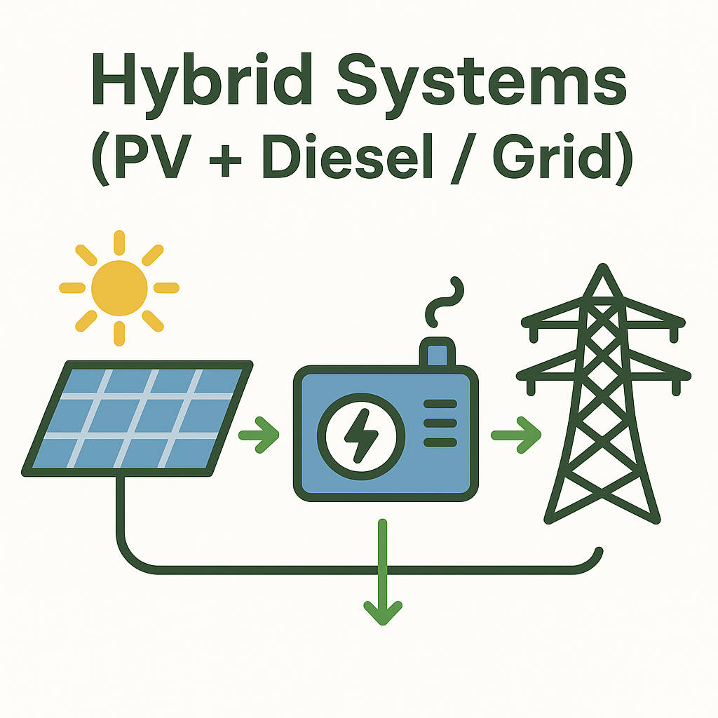 4. Hybrid Systems (PV + Diesel / Grid)
